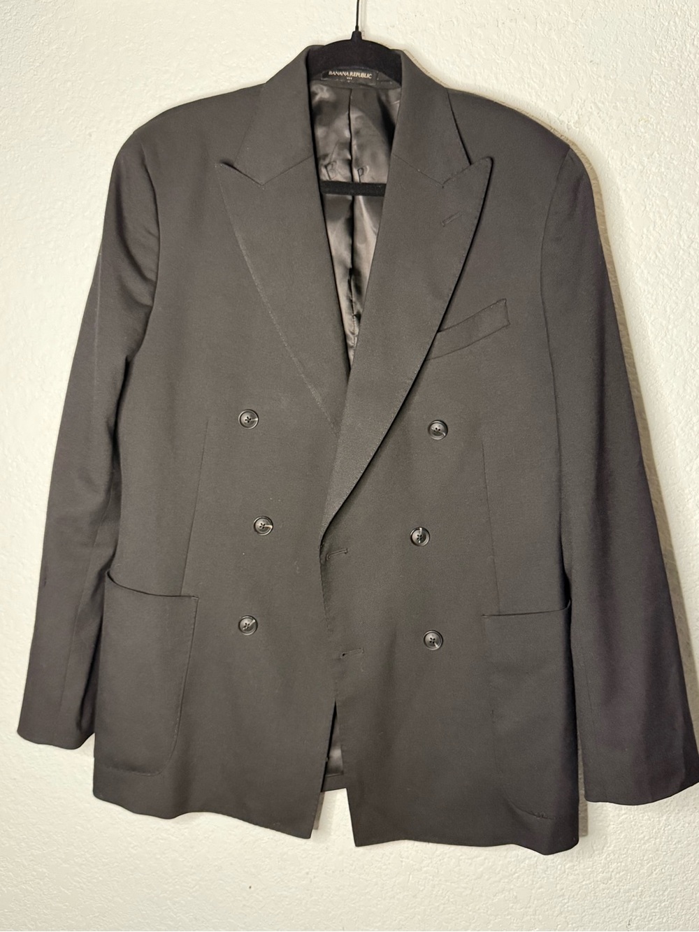 Banana Republic Double-Breasted Black Blazer